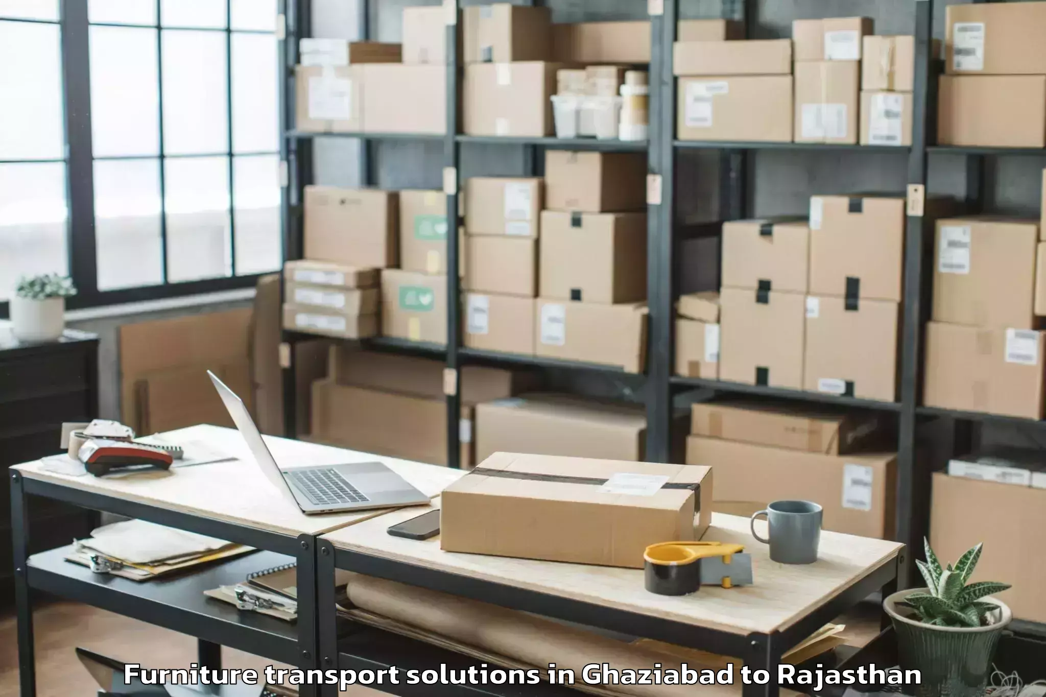 Leading Ghaziabad to Malsisar Furniture Transport Solutions Provider